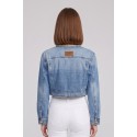Influencer giubbino cropped in denim di misto cotone 05P129 [2adef41e]