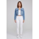 Influencer giubbino cropped in denim di misto cotone 05P129 [9dc3351a]
