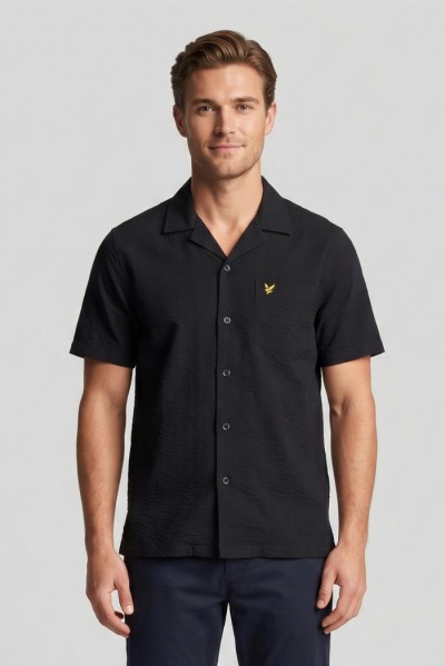 Lyle & Scott camicia mezza manica in seersucker Crinkle Resort SW2409V — 805219040079554_1