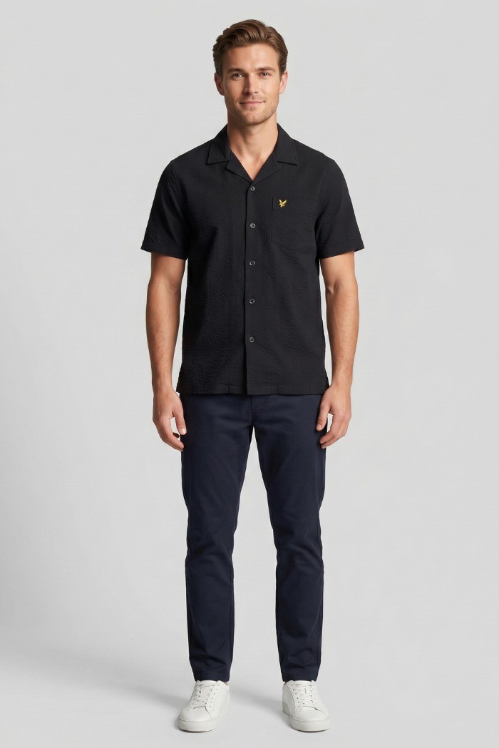 Lyle & Scott camicia mezza manica in seersucker Crinkle Resort SW2409V [452b0d0f]