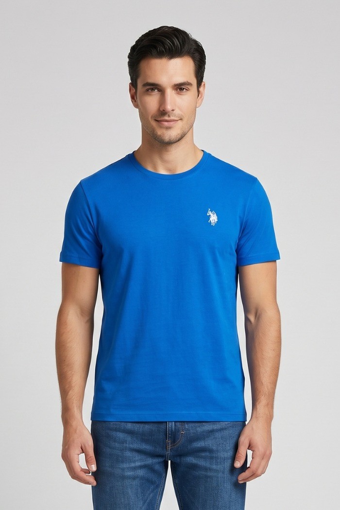 US Polo ASSN t-shirt in cotone con logo ricamato Luca US43154001 [eb28ef87]