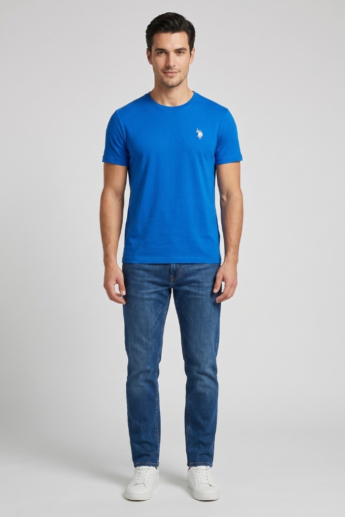 US Polo ASSN t-shirt in cotone con logo ricamato Luca US43154001 [85136d8e]