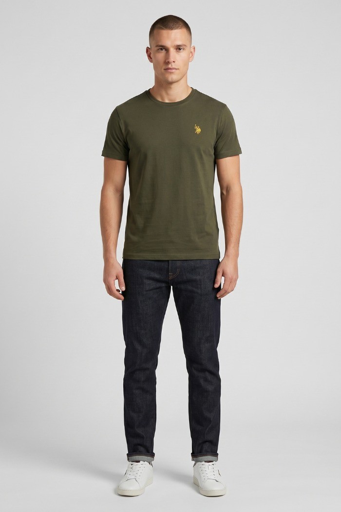 US Polo ASSN t-shirt in cotone con logo ricamato Luca US43154001 [73fa9114]
