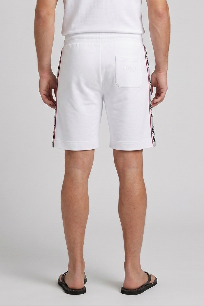 Moschino bermuda in cotone stretch con bande logate V1A6885-4409 [c0731a0d]