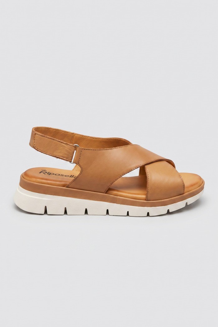 Riposella sandalo in pelle con fascia incrociata BRUNA-WC00BX [c937427b]