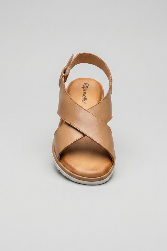 Riposella sandalo in pelle con fascia incrociata BRUNA-WC00BX [a70cc072]