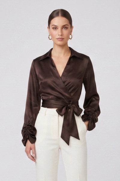 Maidoma blusa incrociata in misto viscosa PE26F183/MA8444 — 805219040079097_1