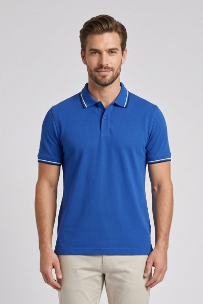 Guy polo in piquet di cotone Cabrio717t-pc M49902 [a09e398f]