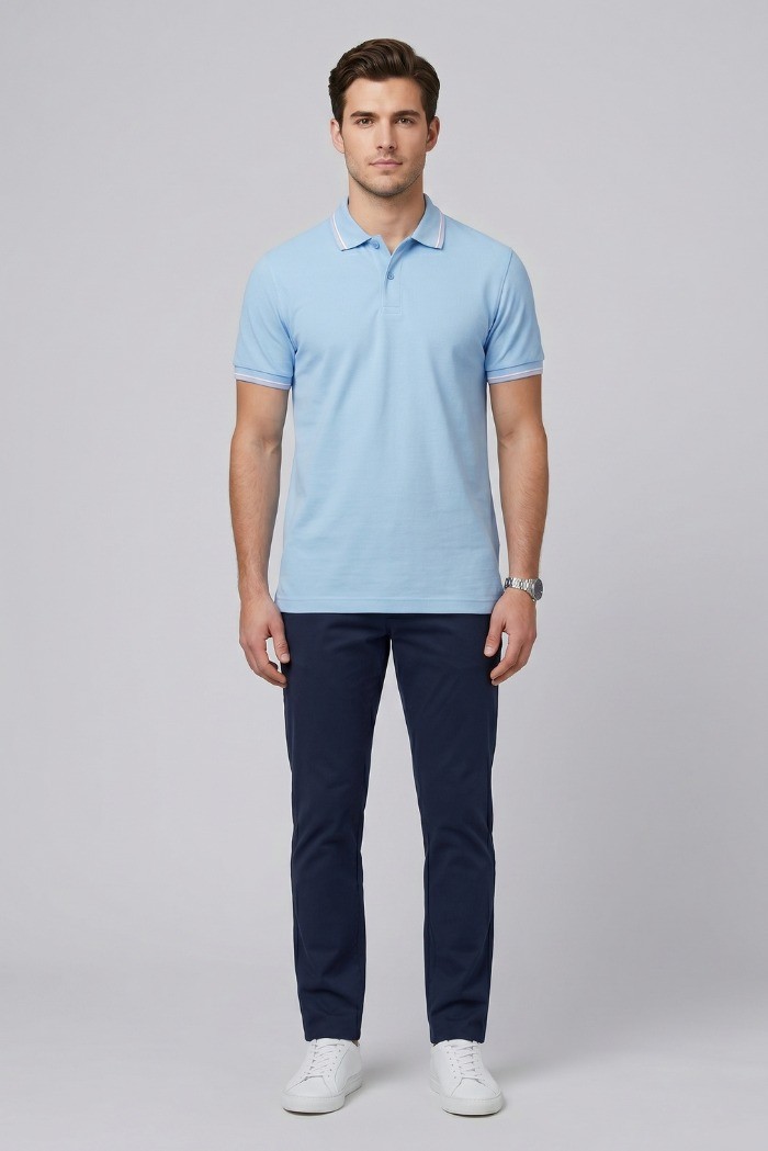 Guy polo in piquet con contrasti Cabrio781-pc M49903 [a18ed391]