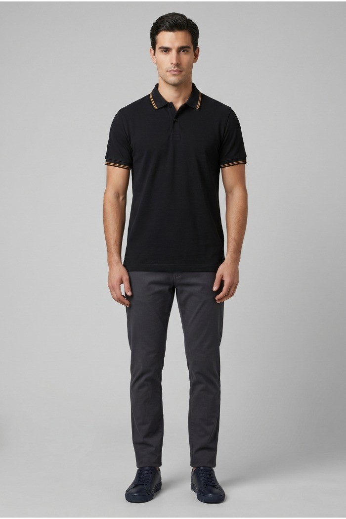 Guy polo in piquet con contrasti Cabrio781-pc M49903 [19c0a1c8]