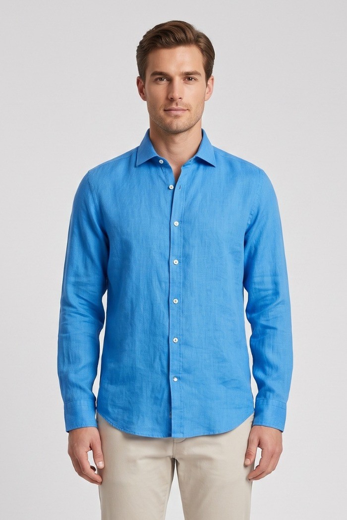 Markup camicia colletto francese in lino MK13003 [348463e8]