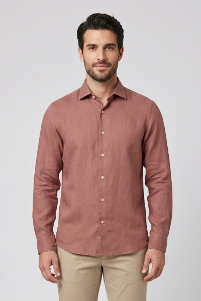 Markup camicia colletto francese in lino MK13003 — 805219040078175_9