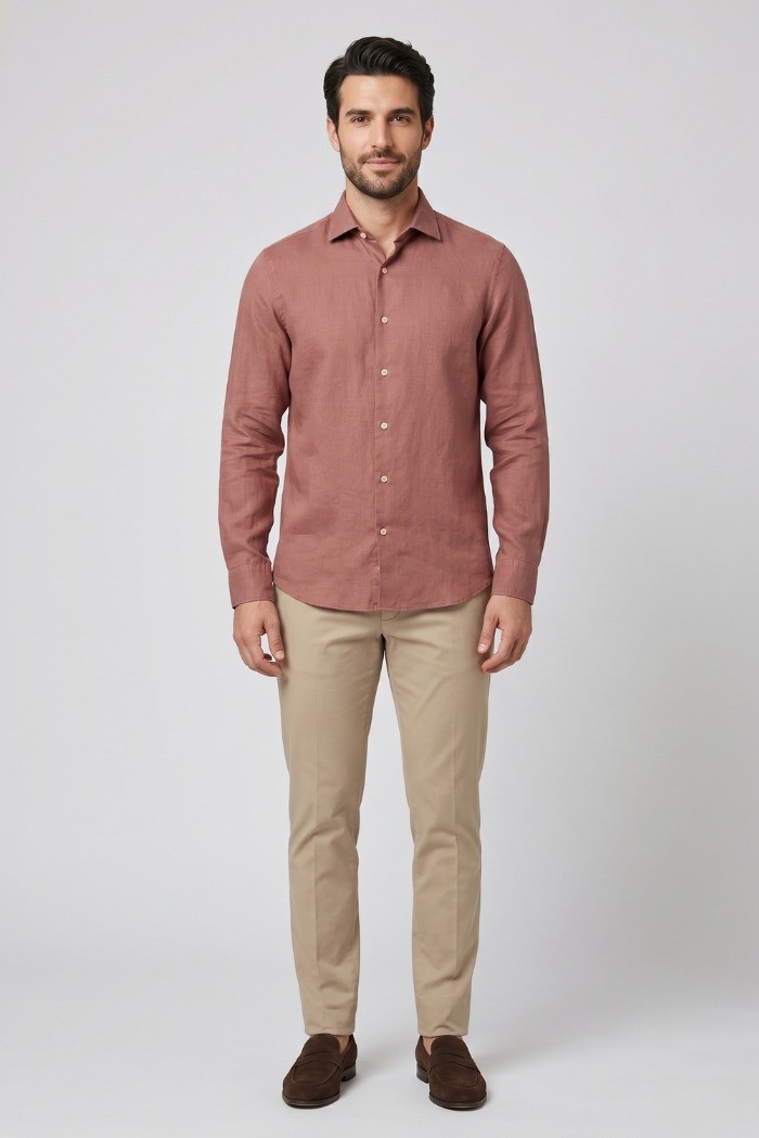 Markup camicia colletto francese in lino MK13003 [c7b17ad3]