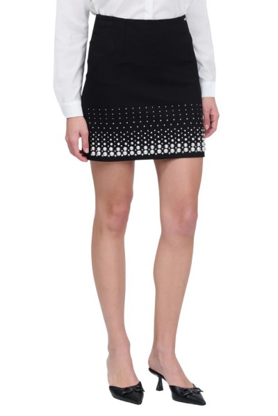 Influencer gonna in misto viscosa con perle e strass 03AB117 [f9b7b3cd]