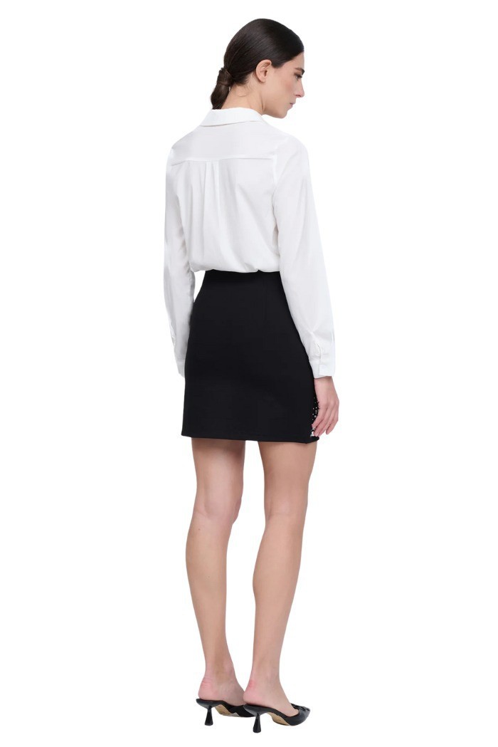 Influencer gonna in misto viscosa con perle e strass 03AB117 [978c31c4]