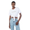 Influencer t-shirt in cotone stretch con strass e perline 03ab134 [596b9a52]