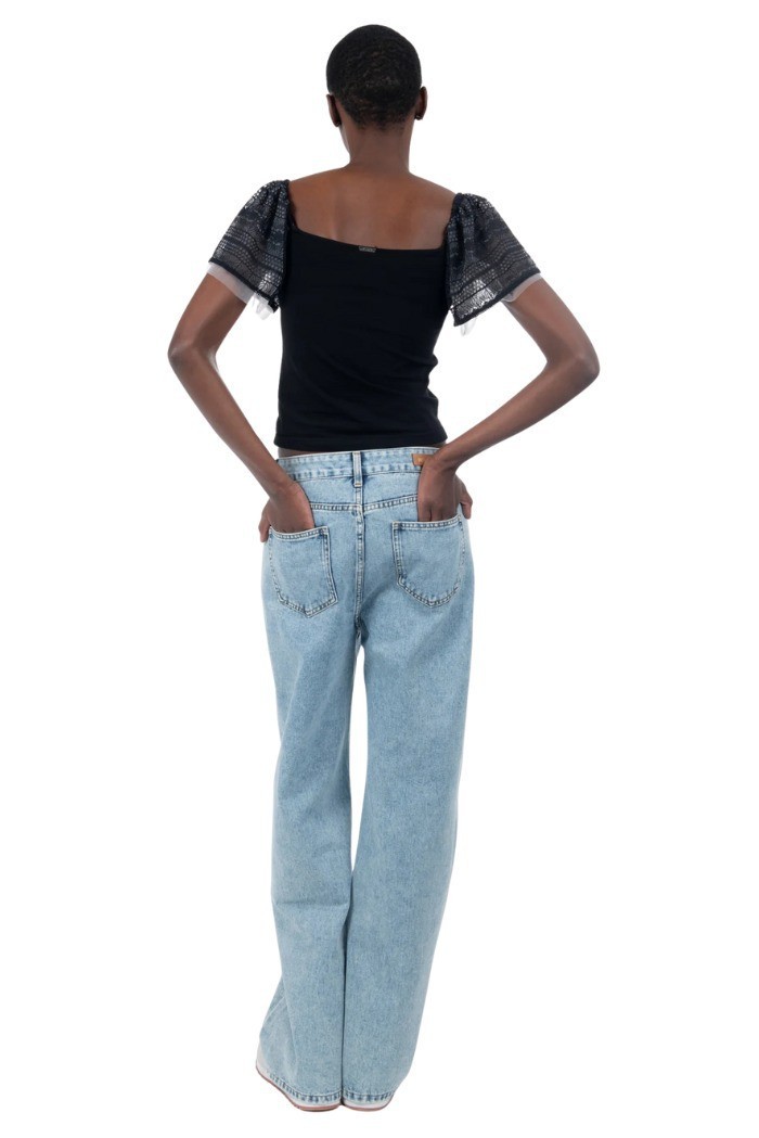 Influencer t-shirt con scollo bardot 03AB135 [645f88cc]