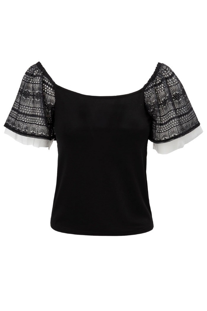 Influencer t-shirt con scollo bardot 03AB135 [610fcfd2]