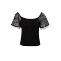 Influencer t-shirt con scollo bardot 03AB135 [610fcfd2]
