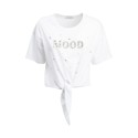 Influencer t-shirt in cotone stretch con strass e perline 03AB134 [32005f45]