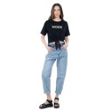 Influencer t-shirt in cotone stretch con strass e perline 03AB134 [ab4f61d3]