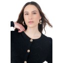Influencer cardigan girocollo con bottoni oro 03H93722 [6641540f]