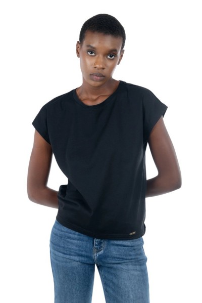 Influencer t-shirt girocollo con retro stondato 03G0357 [e5d4b4b6]