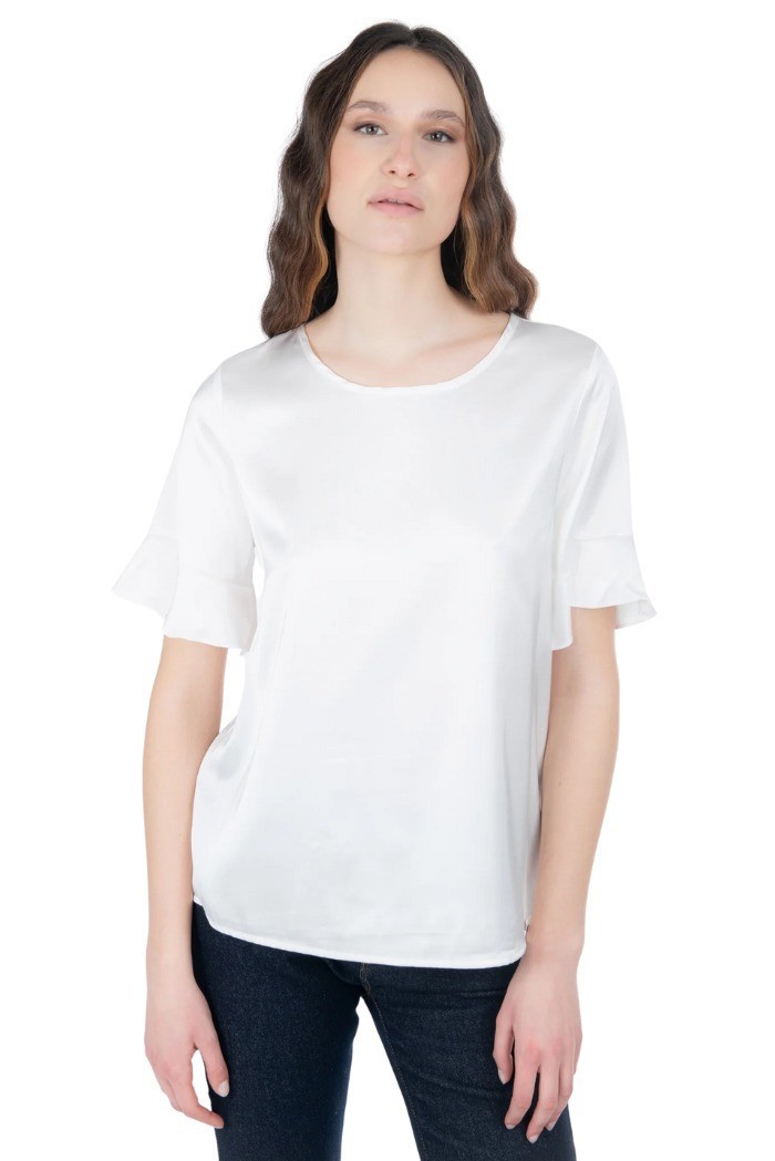 Influencer blusa in raso di viscosa e cotone 03T0023 [b79c8334]