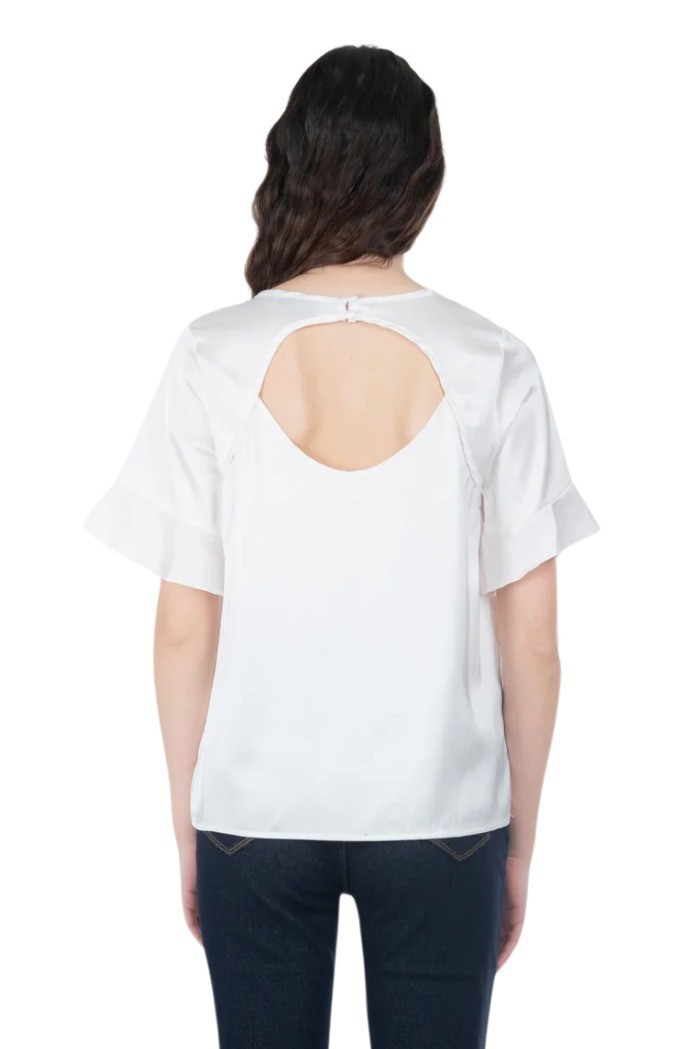 Influencer blusa in raso di viscosa e cotone 03T0023 [d9a7013d]