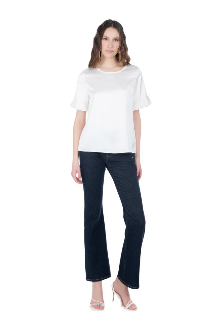 Influencer blusa in raso di viscosa e cotone 03T0023 [dcf74623]