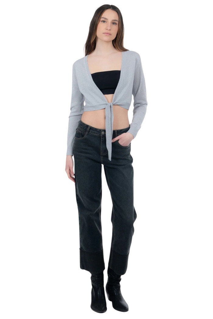 Influencer cardigan corto in misto viscosa 03J7282 [c8a265e6]