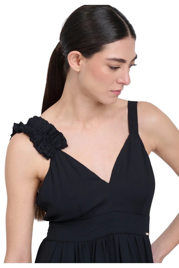 Influencer abito lungo con rouches 03T0040 [dc39e00e]