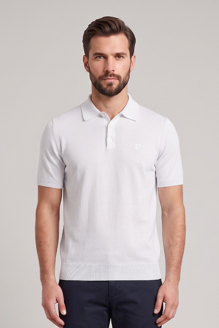 Urban Ring polo in filo con logo ricamato sul petto UR810007 [935738cb]