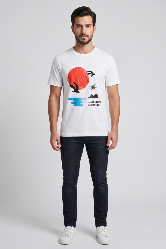 Urban Ring t-shirt in jersey di cotone UR811036 [4d32bf04]