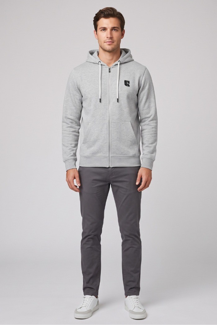 Urban Ring felpa full zip con cappuccio in misto cotone UR812001 [89f6a034]