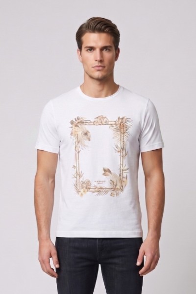 Markup t-shirt in cotone con stampa tropicale MK291069 — 805219040080327_1