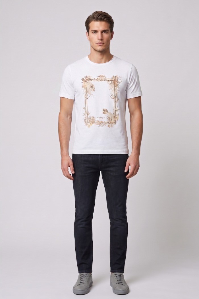 Markup t-shirt in cotone con stampa tropicale MK291069 [7677de7e]