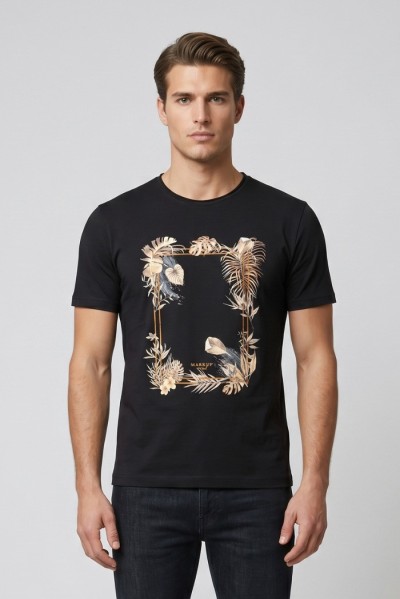 Markup t-shirt in cotone con stampa tropicale MK291069 — 805219040080327_2