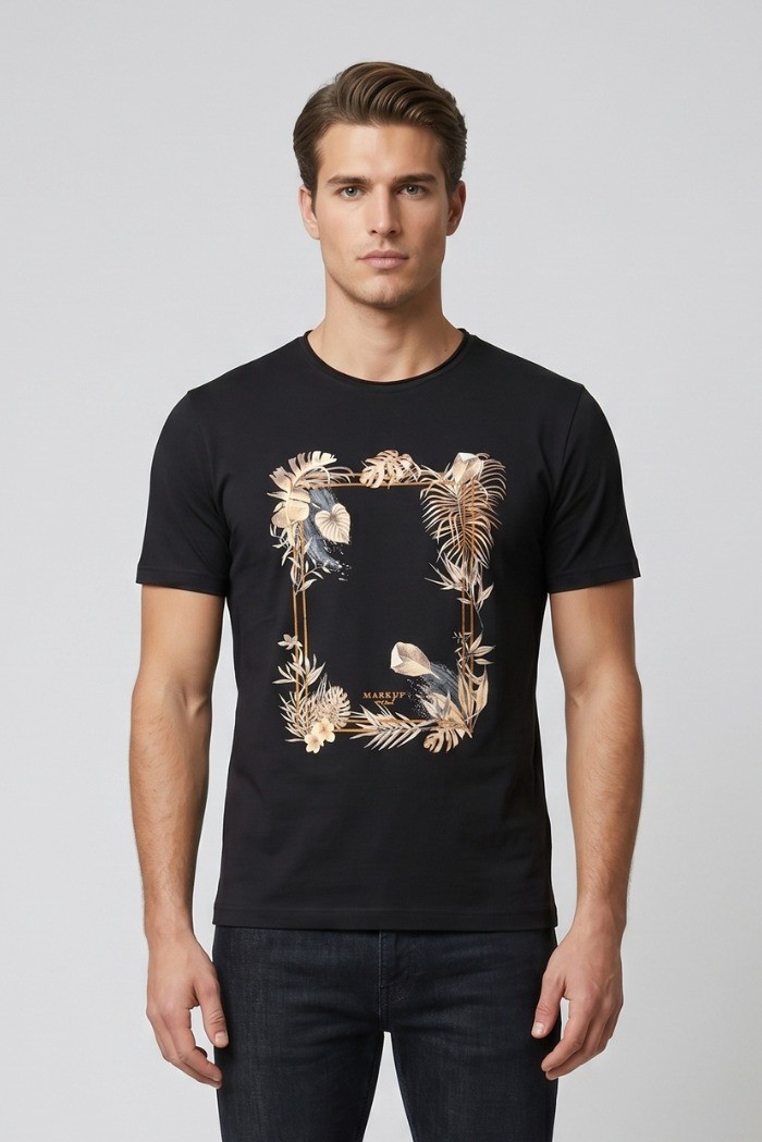 Markup t-shirt in cotone con stampa tropicale MK291069 [334ee4fb]