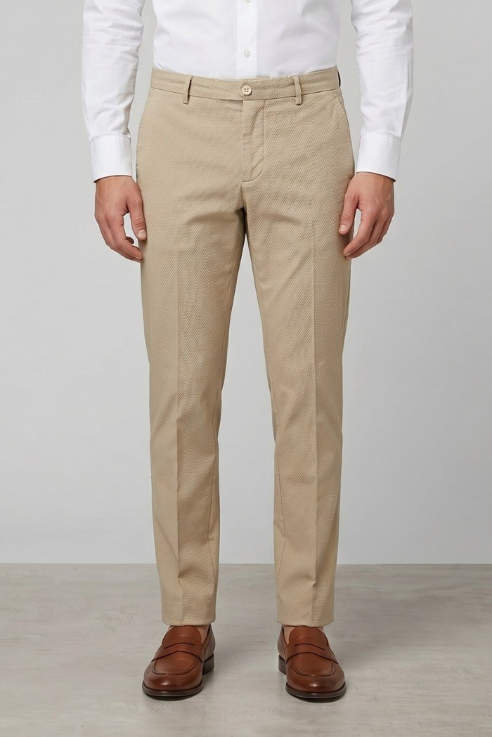 Markup pantalone chino in cotone stretch Dobby MK295142 [85d51198]
