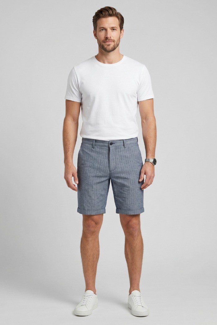 Markup bermuda in misto cotone e lino stretch MK295212 [1c34935b]