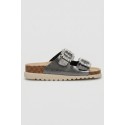 Lumberjack ciabatta in pelle con fibbie gioiello Miuccia 102269255 [a330d9db]