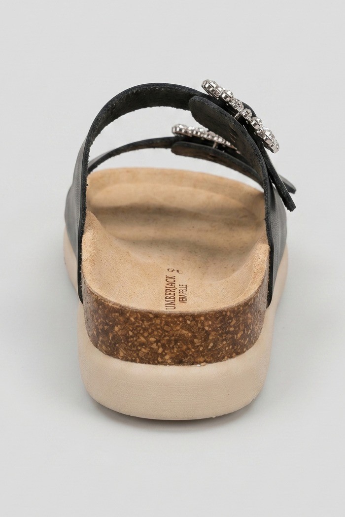 Lumberjack ciabatta in pelle con fibbie gioiello Miuccia 102269255 [c85b1ccc]