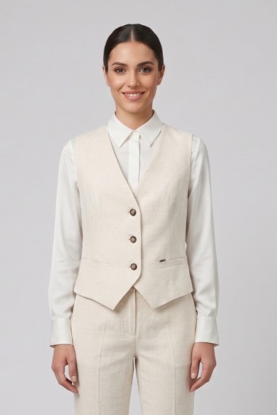 Maidoma gilet in misto lino e viscosa PE26F508/MD1320 — 805219040079506_2