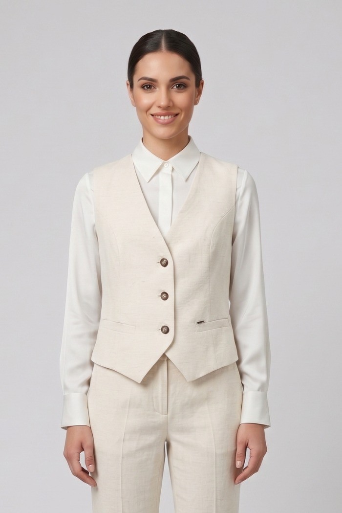 Maidoma gilet in misto lino e viscosa PE26F508/MD1320 [50bc678f]