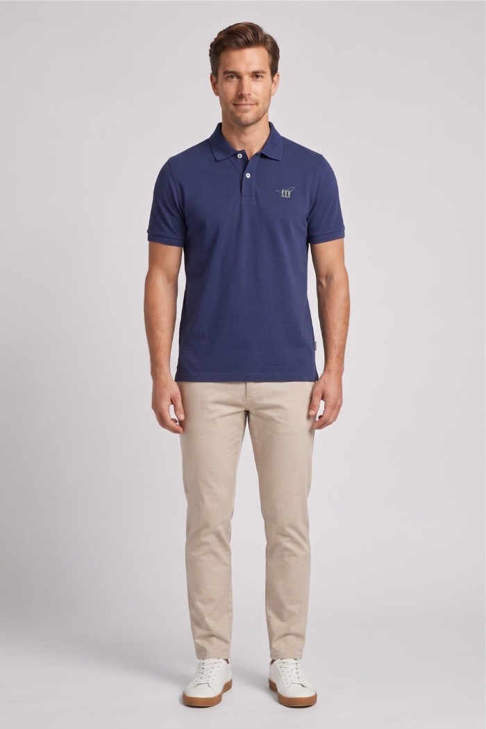 Henry Cotton's polo in piquet con logo ricamato P626127 [07274b02]