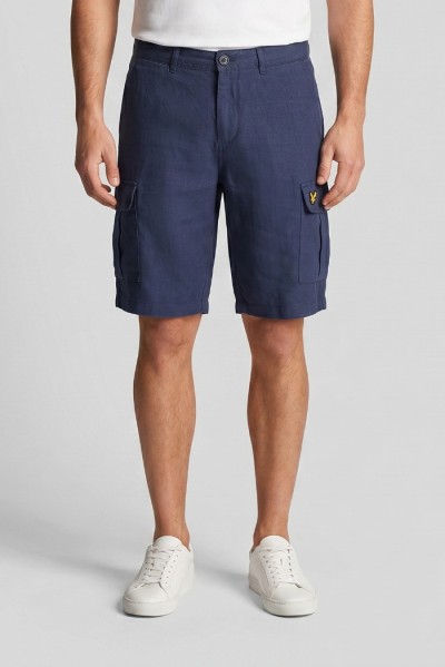 Lyle & Scott bermuda cargo in lino SH1801ITA — 805219040080020_1