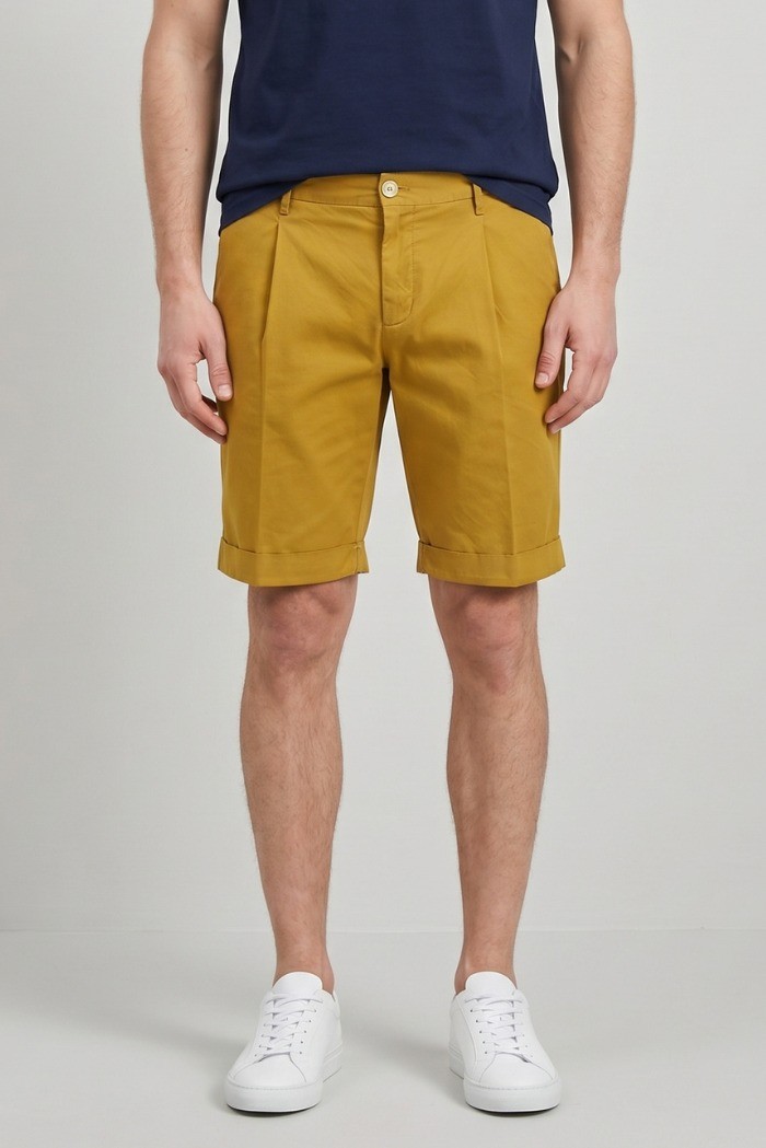 Markup bermuda in misto lino e cotone stretch MK295214 [b152ad37]
