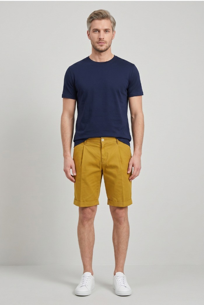 Markup bermuda in misto lino e cotone stretch MK295214 [df692f3e]