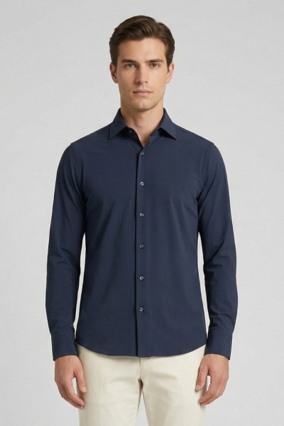Paul Matthew camicia custom fit in tessuto no-stiro CI2-2702 — 805219040078708_2